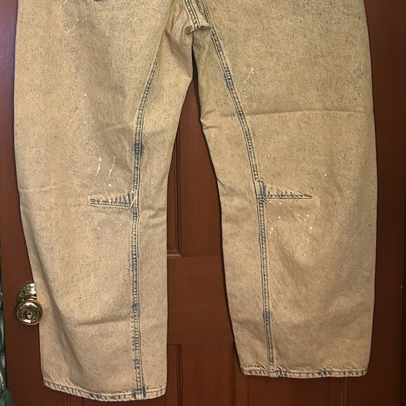 NWOT Free People Moxie Low Slung Pull On Barrel Jeans size 31L - Picture 7 of 7